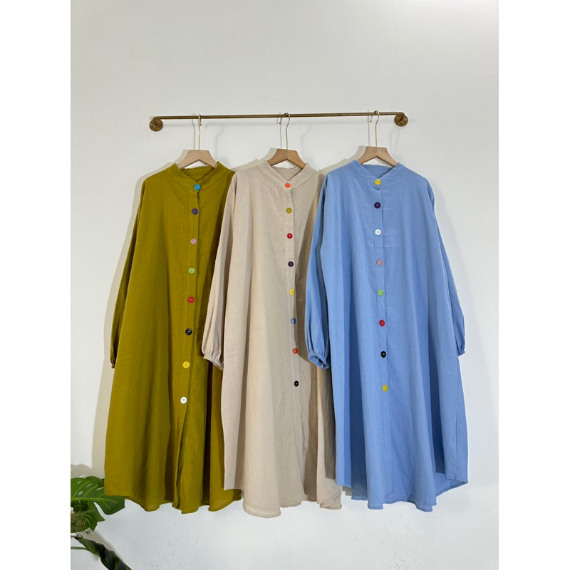 Long tunik kancing color