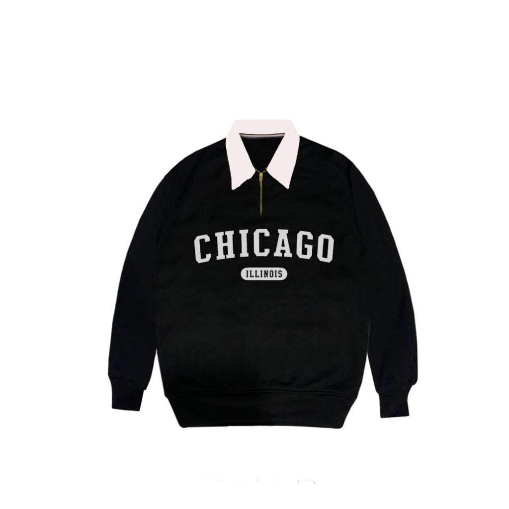 Sweater Crewneck Chicago Berkerah Edition Fashion Trendy Casual Pria Good Brand | Rugby Vintage