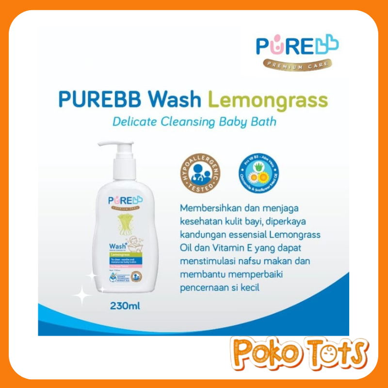 Pure Baby Wash Lemongrass 230ml Sabun Mandi Bayi PureBB