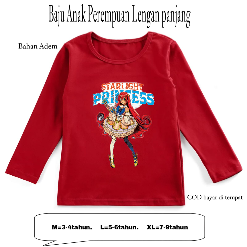 Kaos Baju Anak Cewek Lengan Panjang Starlight Princess