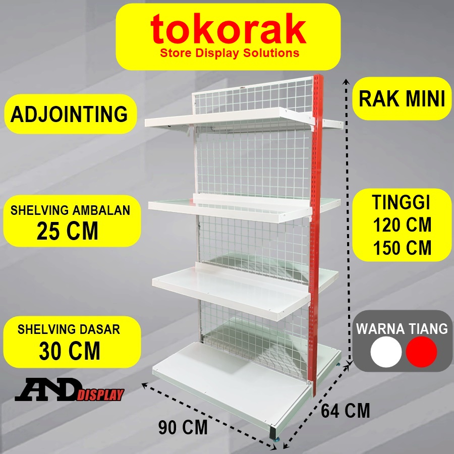 RAK MINIMARKET SUPERMARKET DOUBLE ADJOINTING MINI 25 CM RAK GONDOLA ISLAND ANDDISPLAY