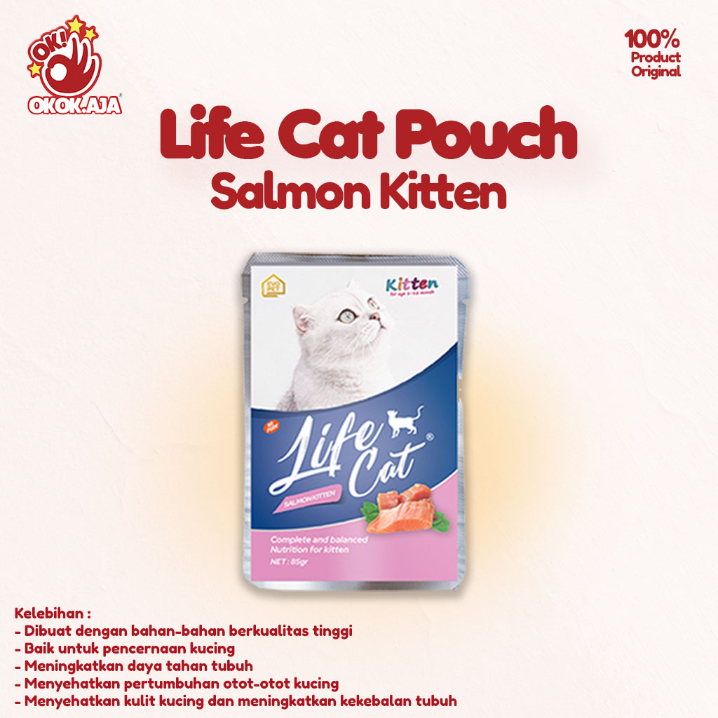 Makanan kucing basah murah LIFE CAT pouch 85g 1dus isi 24pcs / LIFE CAT sachet