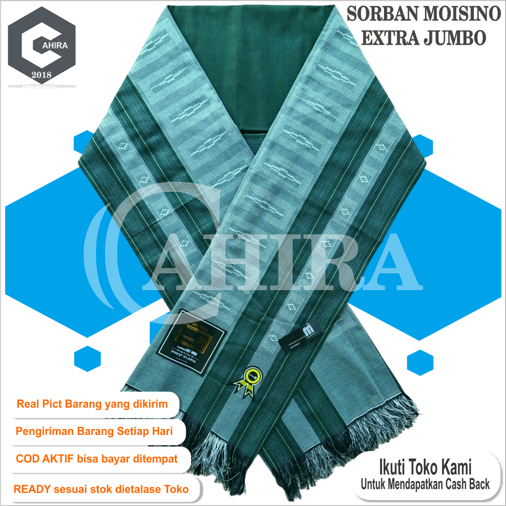 SORBAN MOISINO SUPER JUMBO SURBAN PANJANG BAHAN ACRYLIC TEBAL BERKLUALITAS