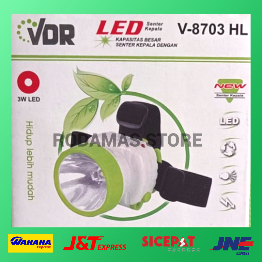 Senter Kepala LED 1 Mata V-8703 HL VDR