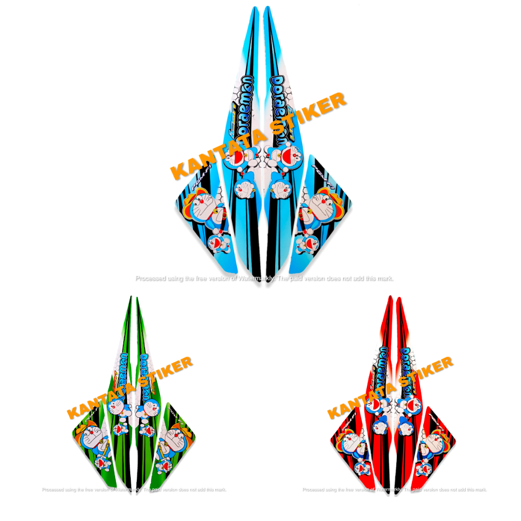 STIKER STRIPING LIS LES BODY MOTOR HONDA BEAT FI VARIASI DORAEMON STRIPING BEAT FI 2012/2015 SEPASAN
