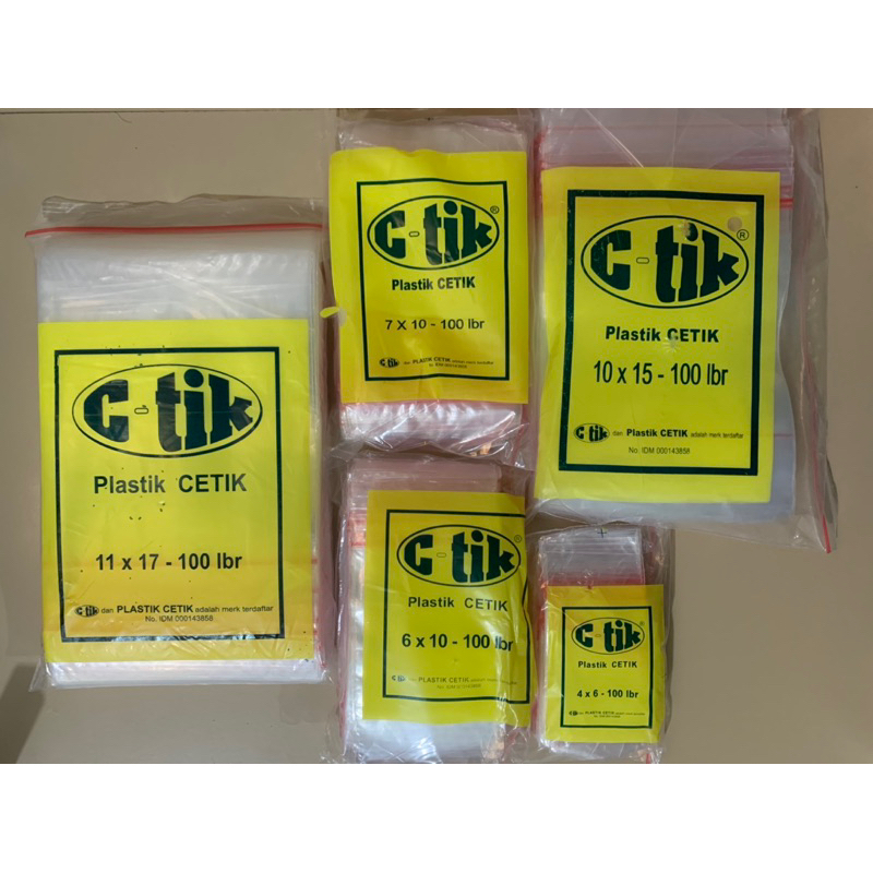 Plastik Klip Merek C-TIK Makanan Sambal Kecil Besar Obat Tebal Snack Ctik 4x6 5x8 7x10 6x10 Panjang