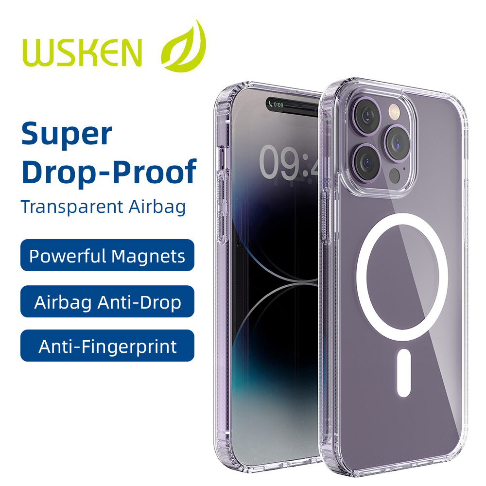 WSKEN Crystal Shock Proof Magnetic Phone Case For iphone 14 Pro Max 14 Pro 14 Plus 14 13 Pro Max 13 
