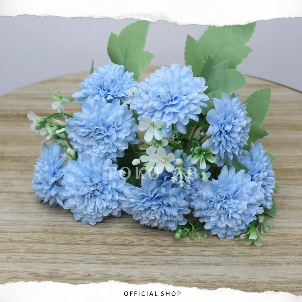 BUNGA ARTIFICIAL KRISAN POMPOM MY B8351 BUNGA PLASTIK DEKORASI BUKET BUNGA PALSU PREMIUM