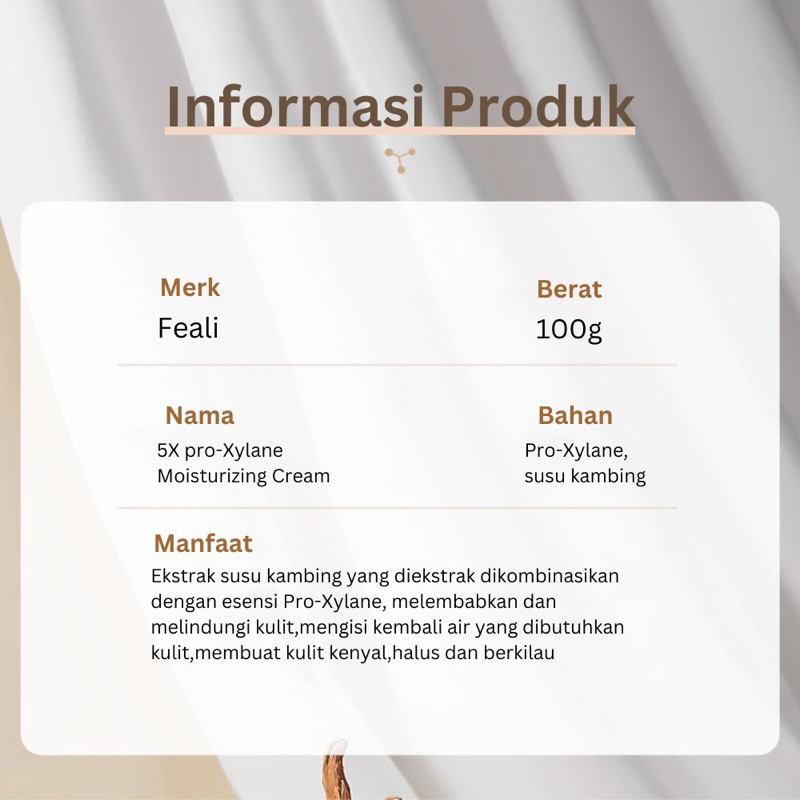 [BPOM] FEALI Moisturizer Cream &amp; Goat Milk Anti-Aging Pelembab Wajah Memperbaiki Skin Barrier 5X Pro-Xylane