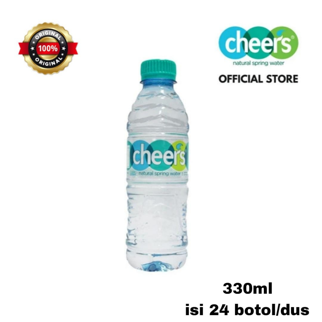 

cheers air mineral natural spring water 330ml isi 24 botol/dus