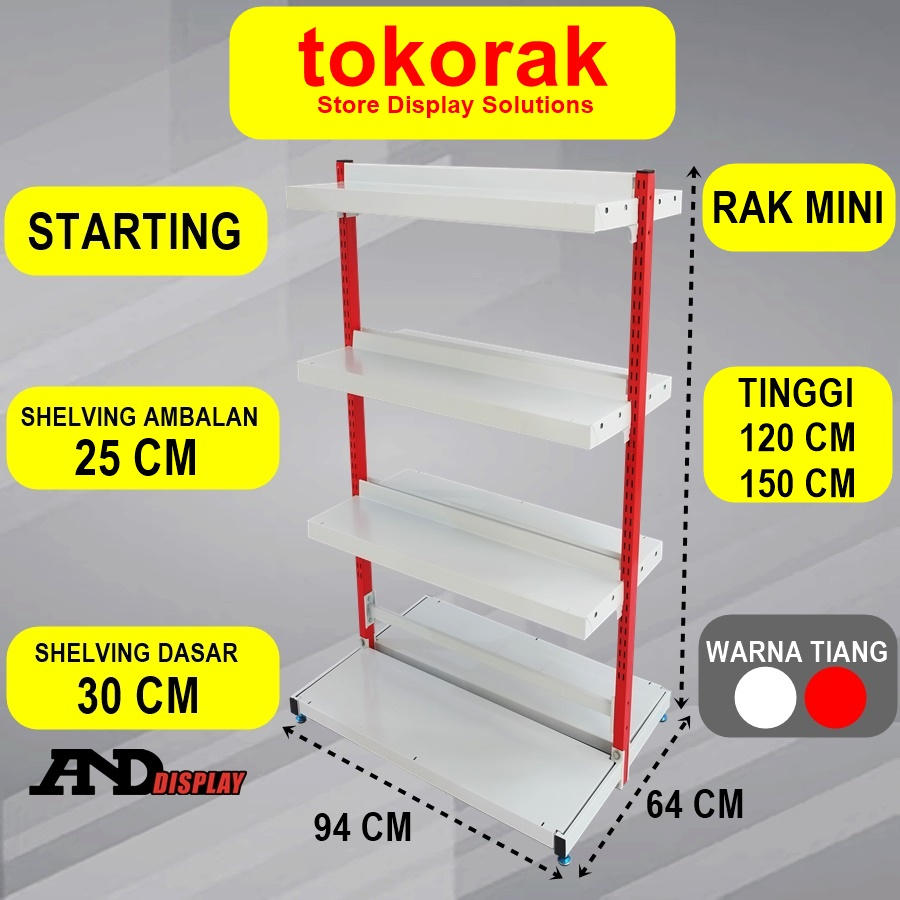 RAK MINIMARKET SUPERMARKET DOUBLE STARTING MINI PLG 25 CM RAK GONDOLA ISLAND ANDDISPLAY