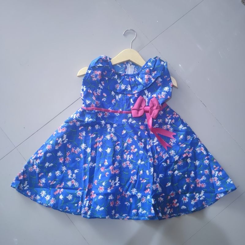 Dress anak 2 3 tahun singket motif bunga tulip singlet