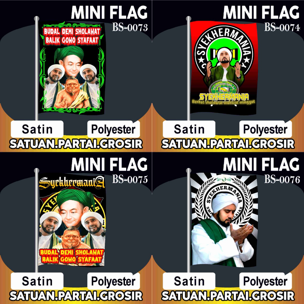 PROMO CETAK BENDERA PRINTING SYEKHERMANIA V19/MINI FLAG SYEKHERMANIA TERBARU/BENDERA MAJELIS TERLARI