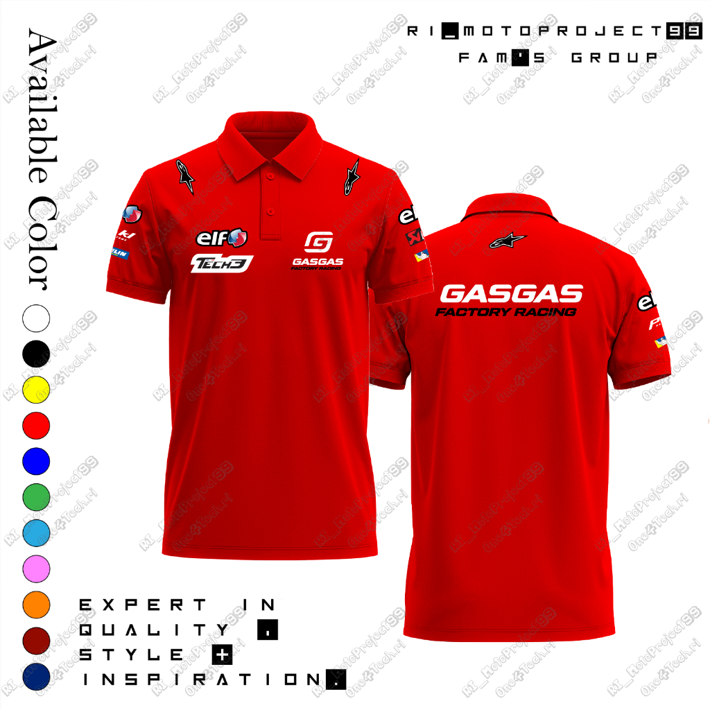 T-shirt Baju Polo Kerah Official Team Tech3 Racing 2023 Series Premium