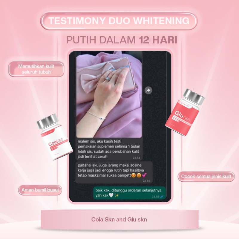 Glutaindo Duo Whitening - Paket Kulit Putih 2 Kapsul (Gluskin &amp; Colaskin)