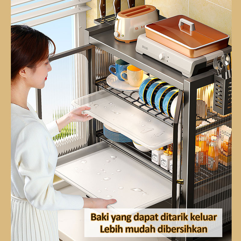 Kapasitas Besar Yang Menebal Dengan Laci Rak Mangkuk Tempat Debu Tiris Rak Mangkuk/Serangga Anti -Hust Dan Asap Tahan Minyak