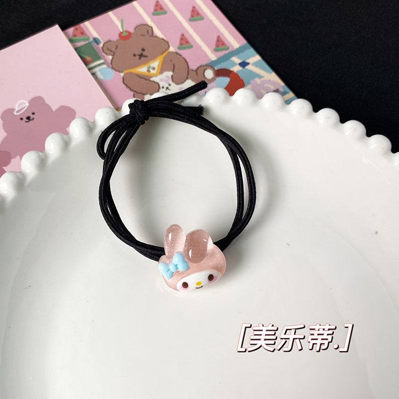 IKAT RAMBUT HAIR TIE MELODY CINNAMOROLL KUROMI POMPOMPURIN POCHACCO DOG TALI HITAM HAIR ACCESORIES AKSESORIS RAMBUT IMPOR KARET