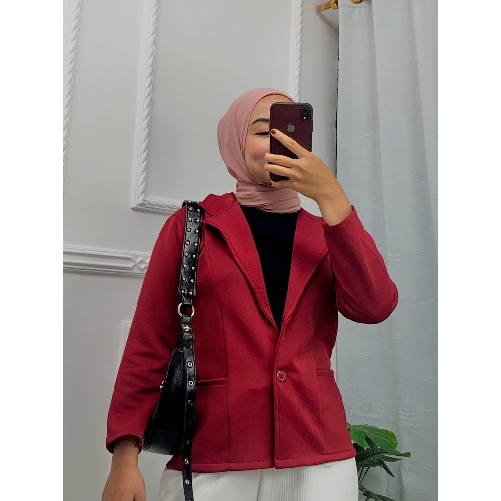 BLAZER SCUBA KANCING - BLAZER SCUBA PREMIUM TEBAL - OUTER SCUBA PREMIUM - BLAZER KERAH KANCING 1 SCUBA IMPORT