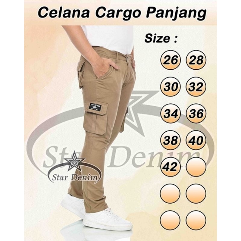 Celana Cargo Panjang Pria - Cargo Pria Jumbo Big Size Star Denim - Celana Cargo Gamblok Panjang Pria Terbaru - Celana Pria Panjang Katun Twil Trending - Celana Panjang Pria Pdl Saku Samping Terlaris