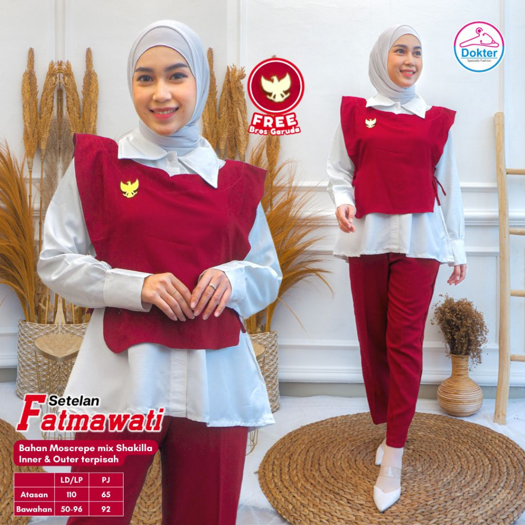 Setelan Fatmawati Plus Inner Dan Outher Original Produk By Dokter Hijab