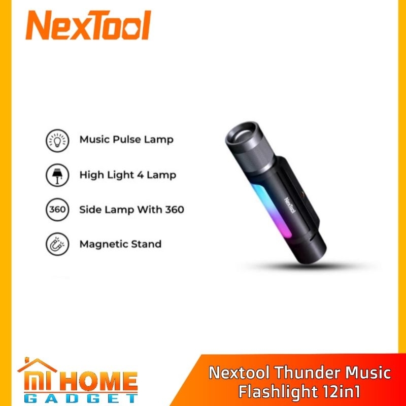 NexTool Outdoor 12 in 1 Thunder Musik Flashlight- Nextool senter musik