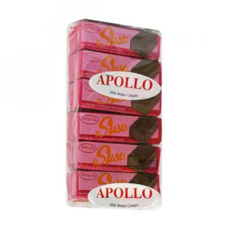 

apollo wafer chocolate dan susu 144gr ( 12gr x 12 )