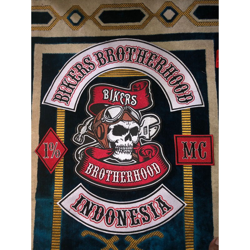 emblem patch bordir (custom design sendiri) bikers brotherhood