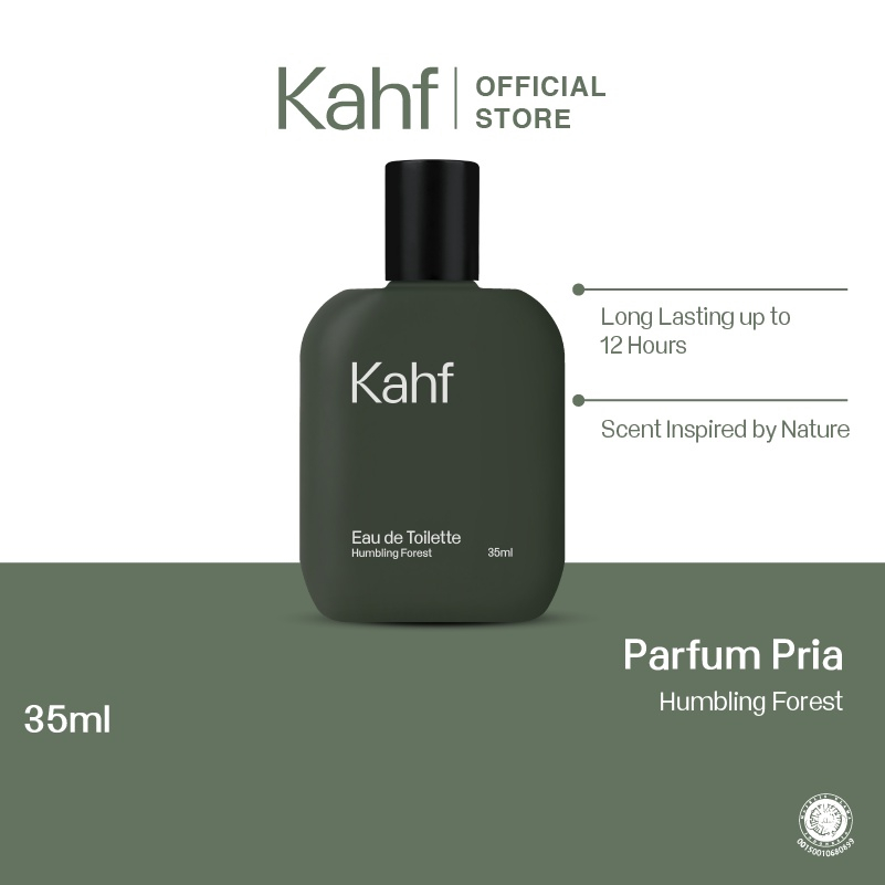 KAHF Eau de Toilette 35ml - KAHF Parfum Pria Wangi Tahan Lama Revered Oud / True Brotherhood / Humbling Forest / Invigorating Waterfall Original BPOM