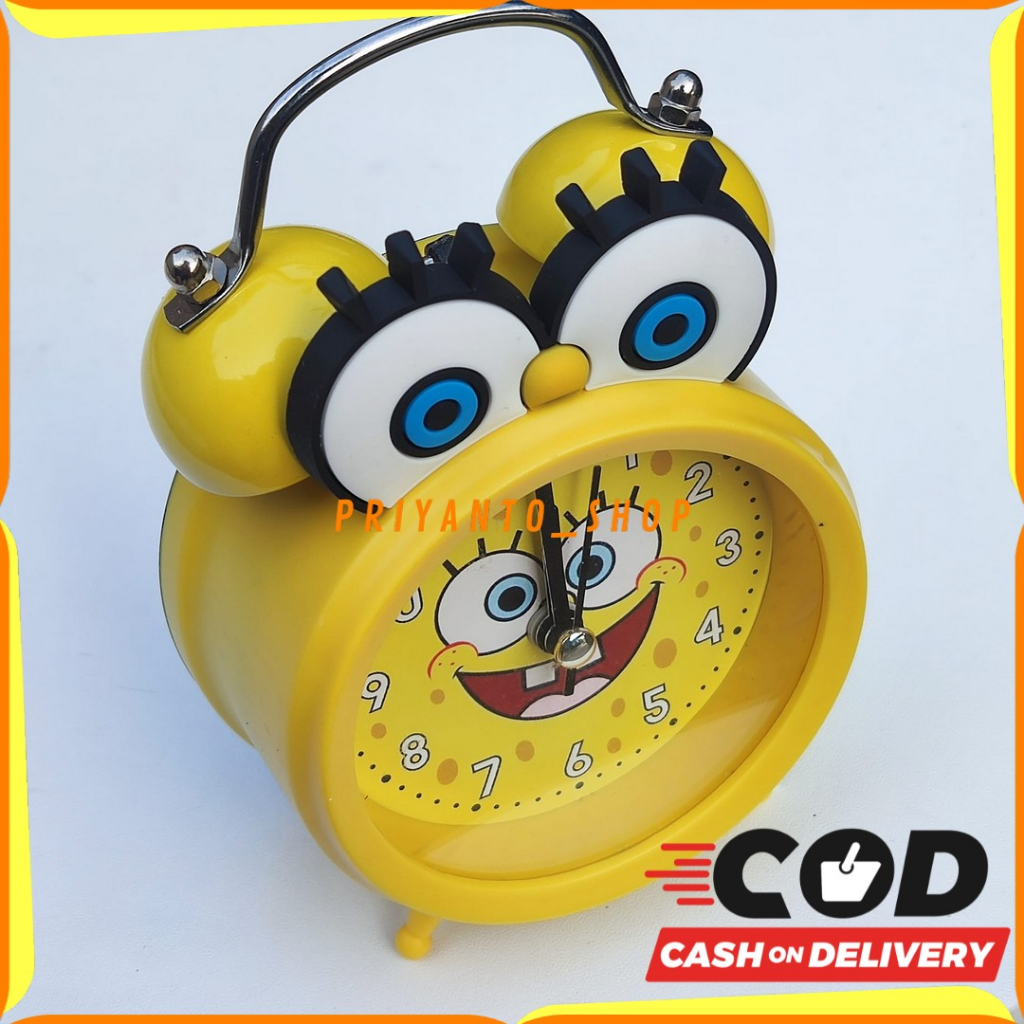 JAM WEKER JAMBEKER KARAKTER SPONGEBOB SPONBOB ALARM JAM MEJA