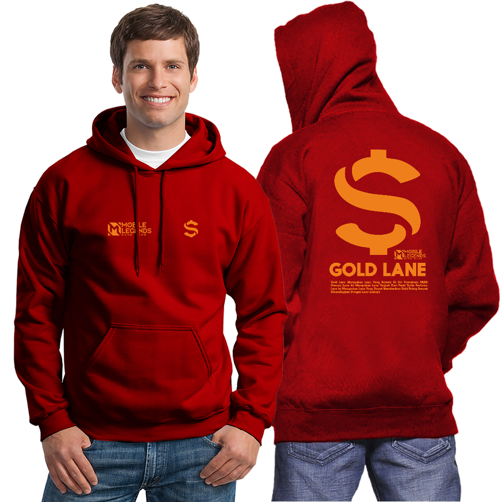 SWEATER HOODIE GOLD LANE MOBILE LEGEND BANG BANG MLBB COTTON FLEECE TEBAL