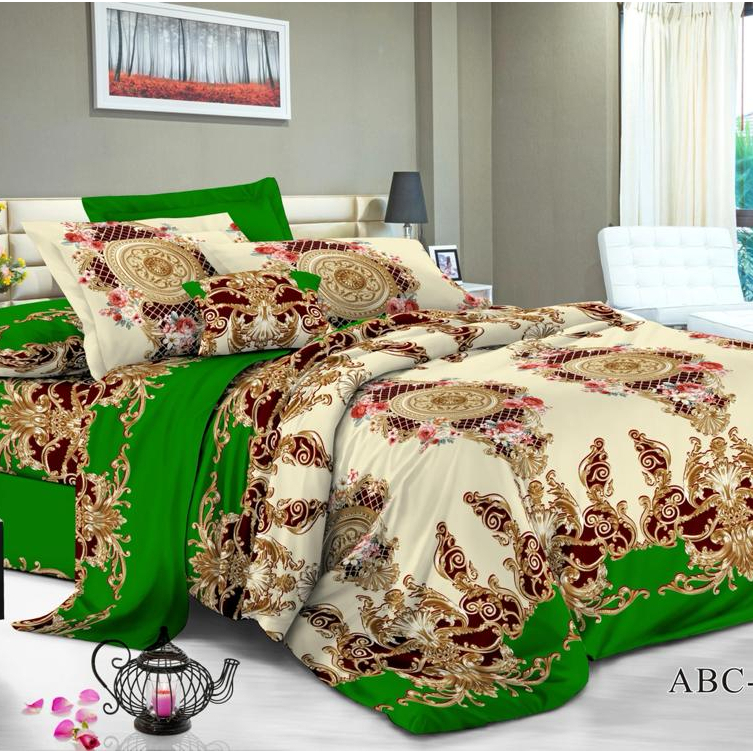 Sprei Set JUMBO 240x200 Katun BONITA/Sprei JUMBO Motif-Sulthon Hijau