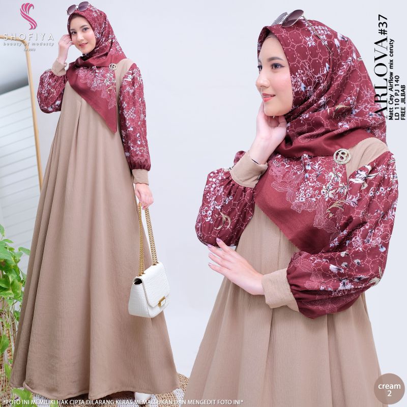 DRESS ARLOVA #37 SET HIJAB ORI BY SHOFIYA