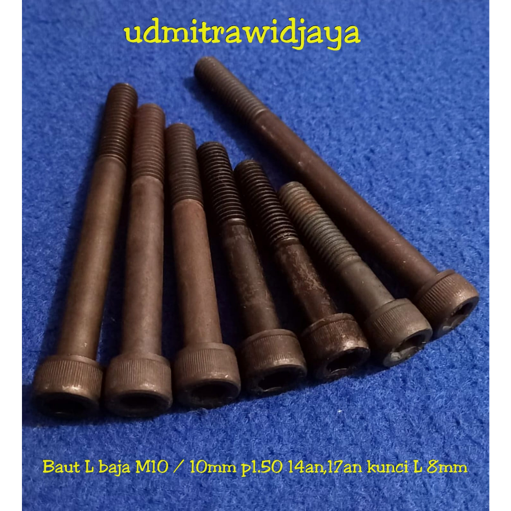 Baut L kunci 17an Kunci L 8 mm baut L baja 10.9 baut kunci L 8mm panjang 1cm 2cm 3cm 4cm 5cm 6cm 7cm 8cm 9cm 10cm 11cm baut L botol M10 10mm kunci 17an L 8mm baut nap bak truk baut otomotif baja kuat tidak mudah patah baut baja 12.9