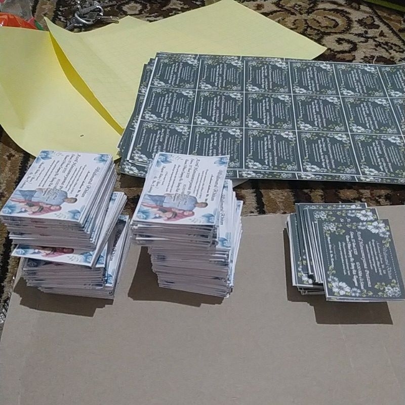 kartu undangan besek / ucapan terimakasih sovenir