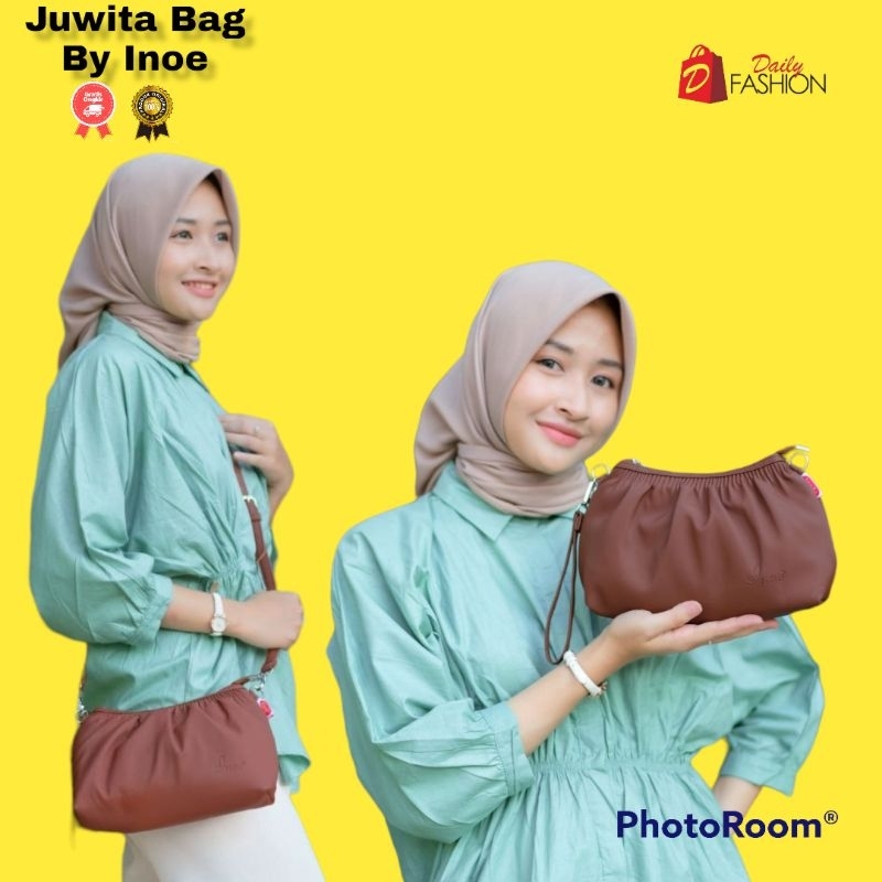 TAS SELEMPANG JUWITA BAG BY INOE DAN BIRU TSABITA BAHAN CHOCOLY ANTI AIR PREMIUM