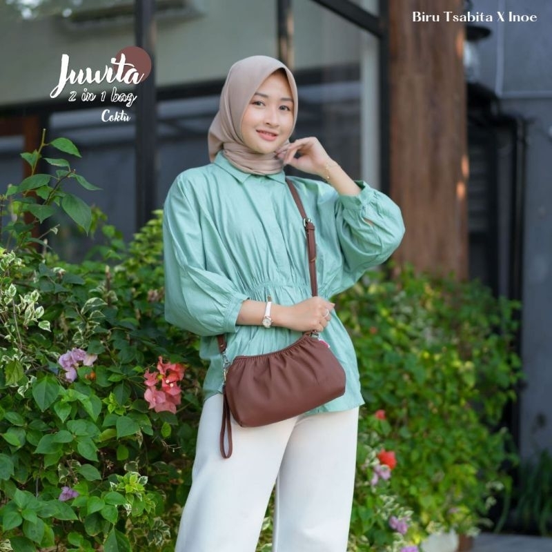 TAS SELEMPANG JUWITA BAG BY INOE DAN BIRU TSABITA BAHAN CHOCOLY ANTI AIR PREMIUM