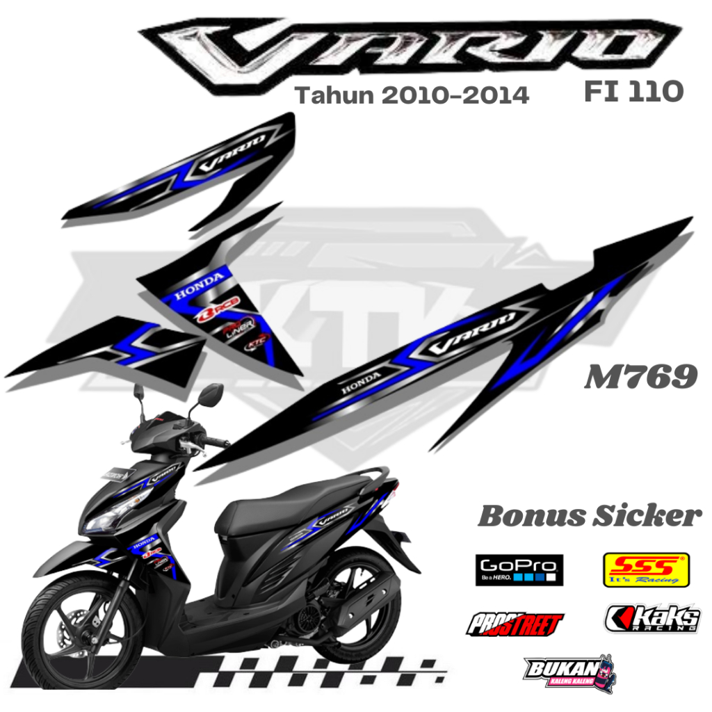 Lis Stiker Striping Honda Vario FI 110 M769 Tahun 2010 2011 2012 2013 2014 List Sticker Aksesoris Va