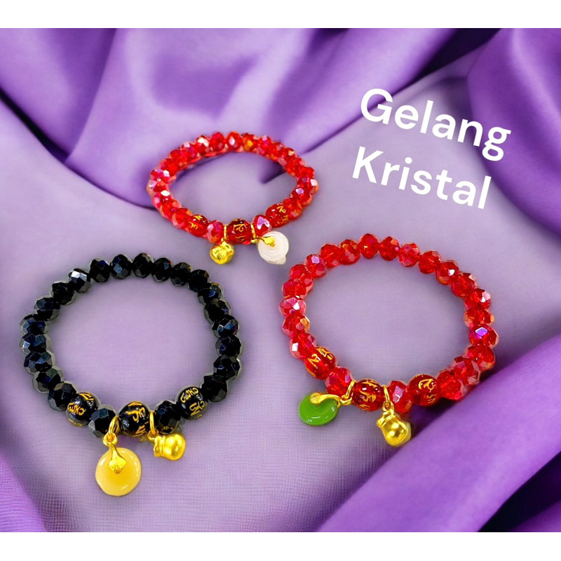 Gelang tangan wanita / gelang kristal / gelang lapis emas