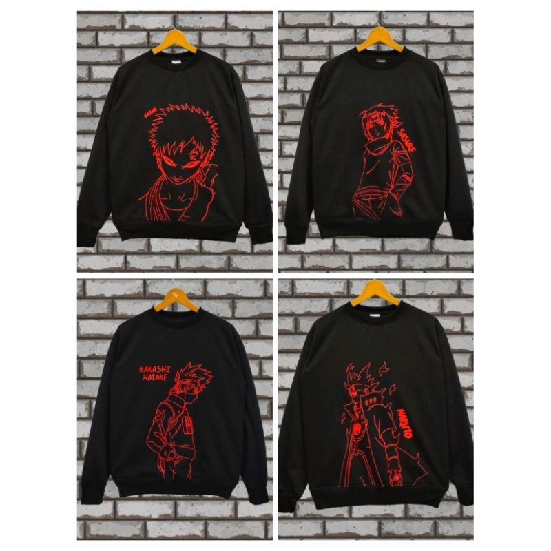 Crewneck Anime Naruto Sasuke Kakasi Garra Simpel(Cod)