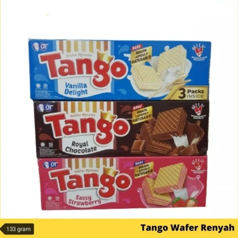 

Tango Wafer Long 133 gram Royal Chocolate Vanilla Delight Sassy Strawberry