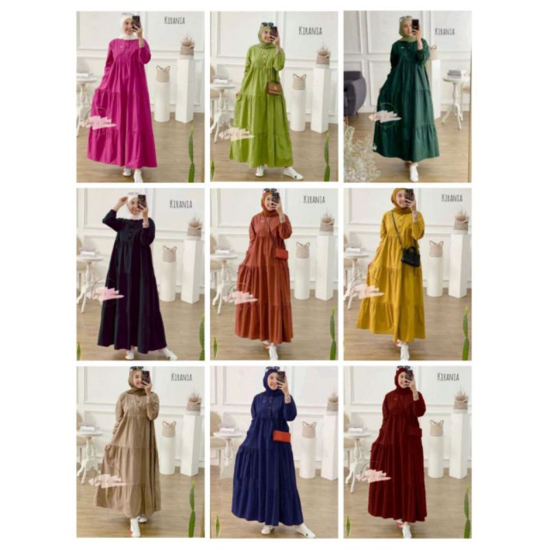 BARU BAJU GAMIS KIRANIA MIDI DRESS KIRANIA ALL SIZE