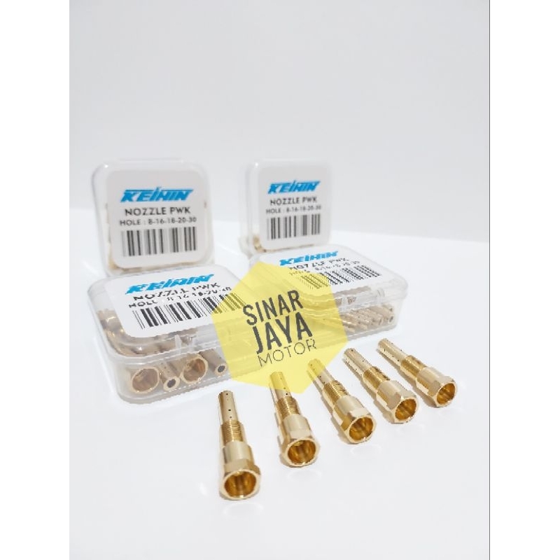 NOZZLE NOZEL KEIHIN PWK PWM PAKETAN ISI 5PCS 8H 16H 18H 20H 30H KUNINGAN