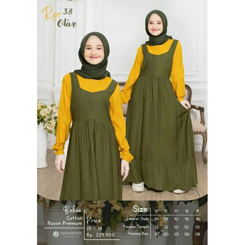 BAJU GAMIS REMAJA RGR 38 OLIVE BY RAUNA