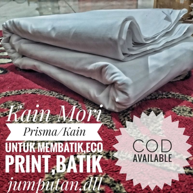 Kain Mori Prima Putih Halus/Kain Memnatik/Kain Untuk Ecoprint.Kain Untuk Batik Jumputan/Kain Putih B