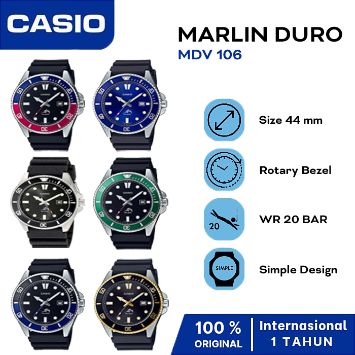 Casio Marlin Duro Jam Tangan Diver Analog MDV 106