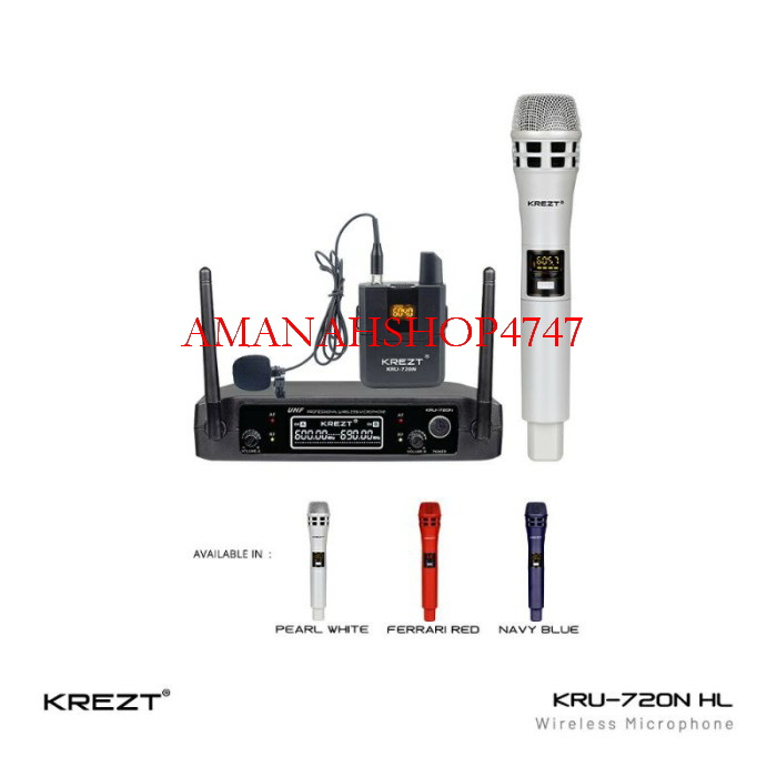 mic wireless krezt kru 720n HL / kru720n hl / kru 720 n 3 warna original