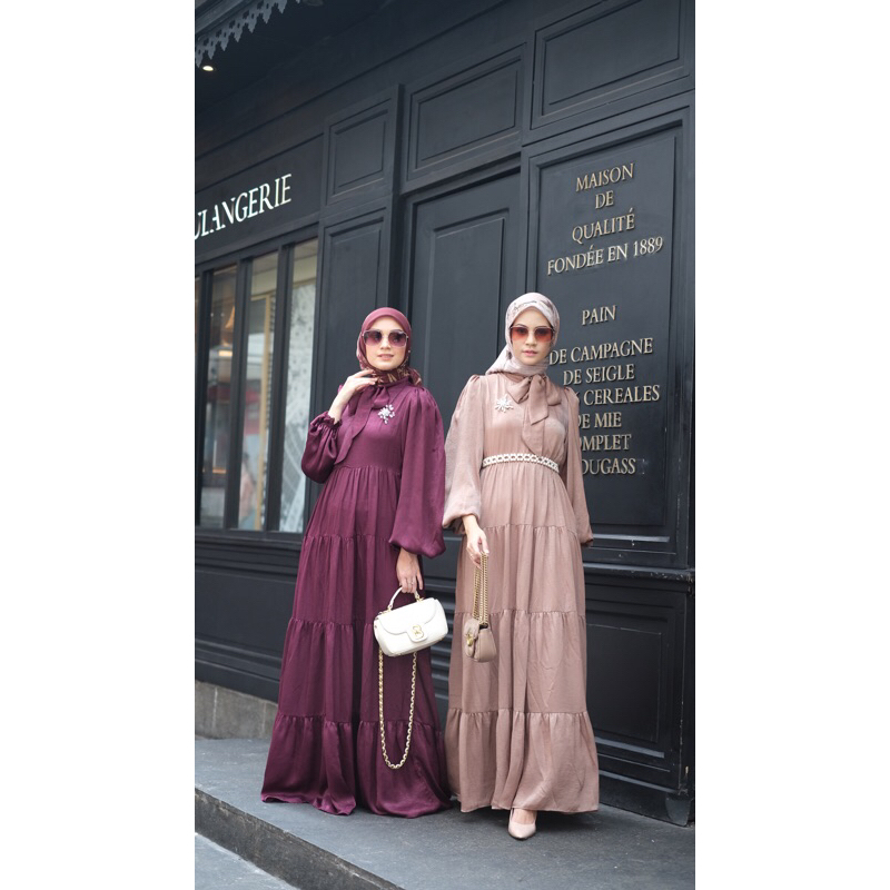 Marwah dress / dress wanita premium / dress muslimah mewah / dress busui mewah / dress polos premium / dress pesta muslimah / dress kondangan wanita