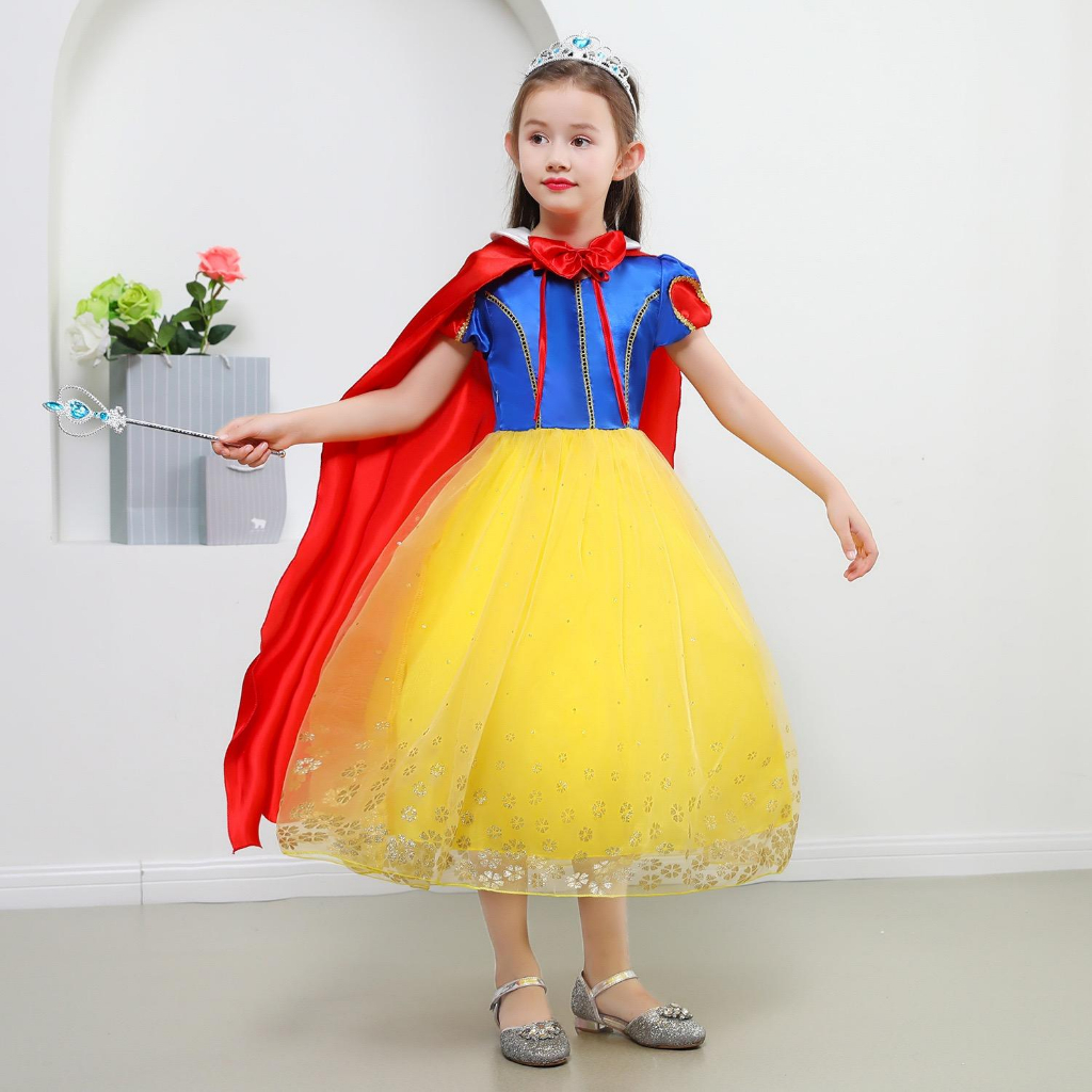 Dress Kostum Pesta Anak Perempuan Snowwhite Jubah Mewah