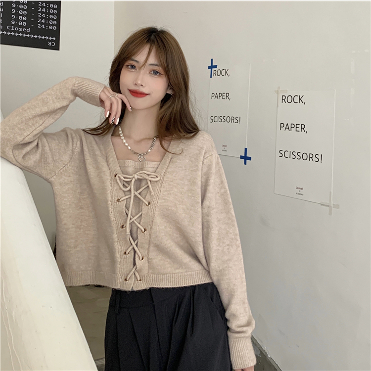 yikoo-Sweater rajut oversize bandeau korea atasan wanita big size