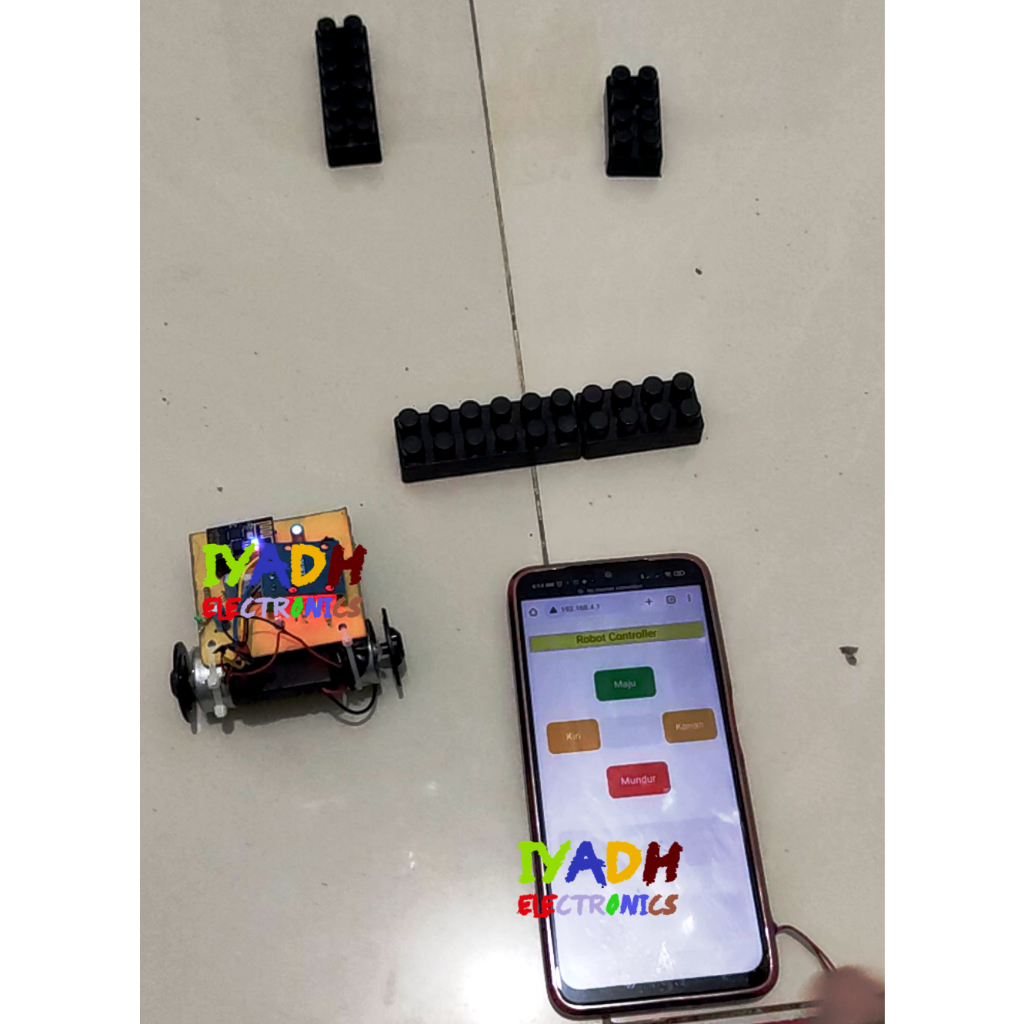 Kit Rangkaian Remote Control Car Modul Remote RC Robot kendali HP melalui Wifi wireless